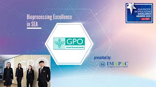 GPO รับรางวัลเป็นหน่วยงานชนะเลิศ รางวัล Bioprocessing Excellence in SEA