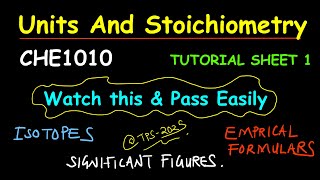 CHE1010 2025 TUTORIAL SHEET 1 SOLVED. UNZA MAIN CAMPUS
