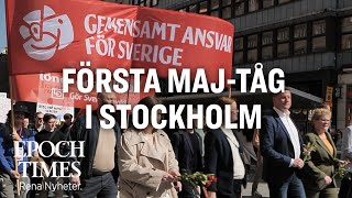 Socialdemokraternas första maj-tåg i Stockholm