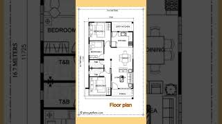 3 bedroom house plan design || small 3 bedroom floor plan || 3 bedroom house plan ||3BHK plan#shorts