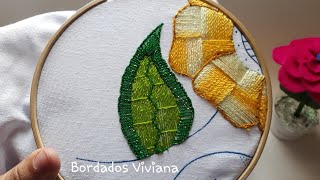 Bordado fantasia HOJA de FLOR #39