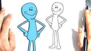 how to draw Mr meeseeks from Rick and Morty /easy step by step for beginners/cómo dibujar
