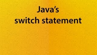 L05-V02: Java's switch statement