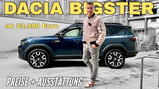 DACIA BIGSTER: Prices from 23,990 euros - Equipment and versions | Comparison with Duster | 2025