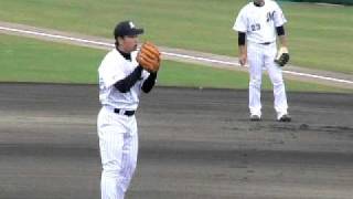 2011.2.21 千葉ロッテ　石垣島キャンプ　紅白戦　伊志嶺翔大　第一打席