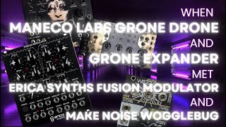 Maneco Labs Grone Drone \u0026 Expander meet Erica Synths Fusion Modulator and Make Noise Wogglebug!