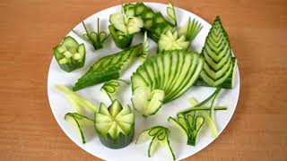 Cucumber carving. How beautiful to cut a cucumber! 11 Stunning Fruit