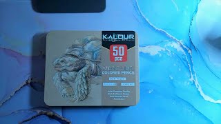 unboxing and swatch Kalour 50 Metallic colored pencil