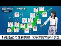 2月19日 金 の花粉飛散予想　西・東日本で飛散