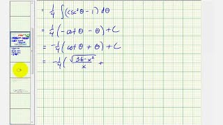 Ej 3: Integración usando sustitución trigonométrica