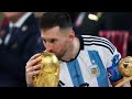 Lionel Messi Kissing the World Cup Trophy | English Commentary | World Cup Finals 2022 HD