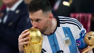 Lionel Messi Kissing the World Cup Trophy | English Commentary | World Cup Finals 2022 HD