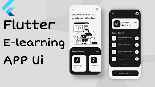 Flutter E-learning app ui design speed code | tech4nobs