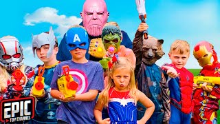Avengers Hero Kids Nerf Battle Thanos - Epic Battle Sequence for Kids