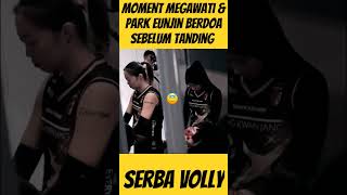 Moment Mega dan Eunjin Berdoa Sebelum Tanding #shortsfeed #volleyball #fypシ゚ #viral #trending #fyp