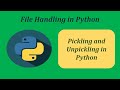 Pickling Unpickling in Python | picking unpickling #python What is pickling unpickling