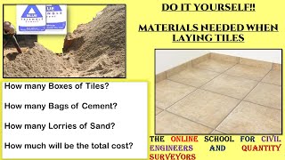 How to Estimate Cement ,Sand and Tiles For Flooring/Quantity Surveying/DIY