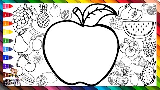 Desenhar E Colorir 23 Frutas 🍎🍊🍋🥝🍇🍉🍍🍌🍏🫐🍓🥭🍐🍈🍑🥥🍒 Desenhos para Crianças