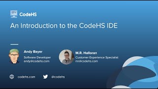 CodeHS Webinar: An Introduction to the CodeHS IDE