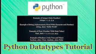 Python Datatypes Tutorial Part 2