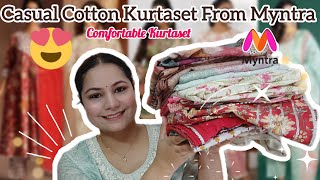 Myntra Cotton Kurtaset Haul | Most Comfortable Cotton Kurtaset | Stylingtipswithvagisha