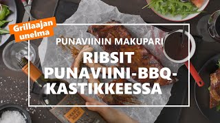 Makupari punaviinille: Ribsit grillissä punaviini-BBQ-marinadissa