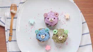 【#kitb萌料理】基礎吐司造型技巧：夢幻熊寶寶 // bear muffin