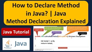 How to Declare Method in Java? | Java Method Declaration Explained | Java Tutorial