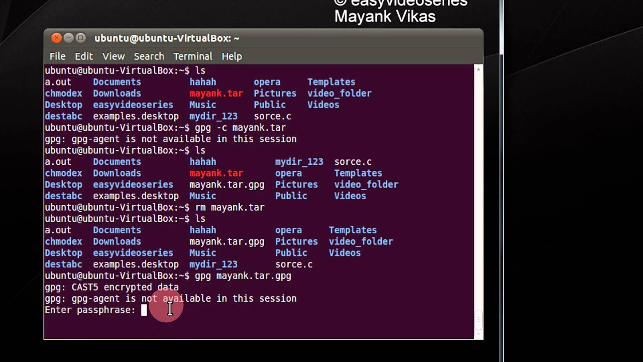How To Encrypt Files Using Commandline In Linux Or Ubuntu Using Gpg