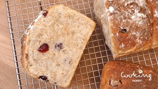 Whole wheat cranberries bread