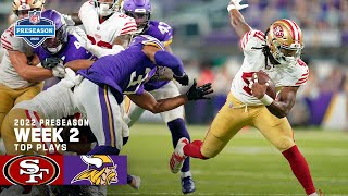 San Francisco 49ers Top Plays vs. Minnesota Vikings | 2022 Preseason Week 2