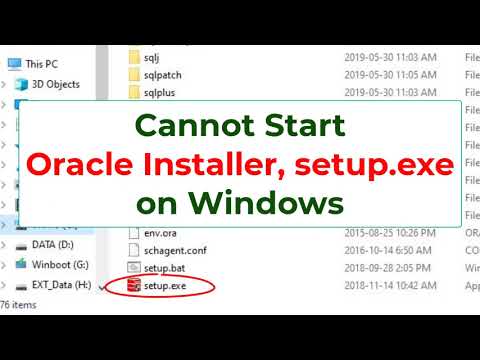 Cannot start Oracle Installer, setup.exe on Windows. The process flashed and immediately disappear.