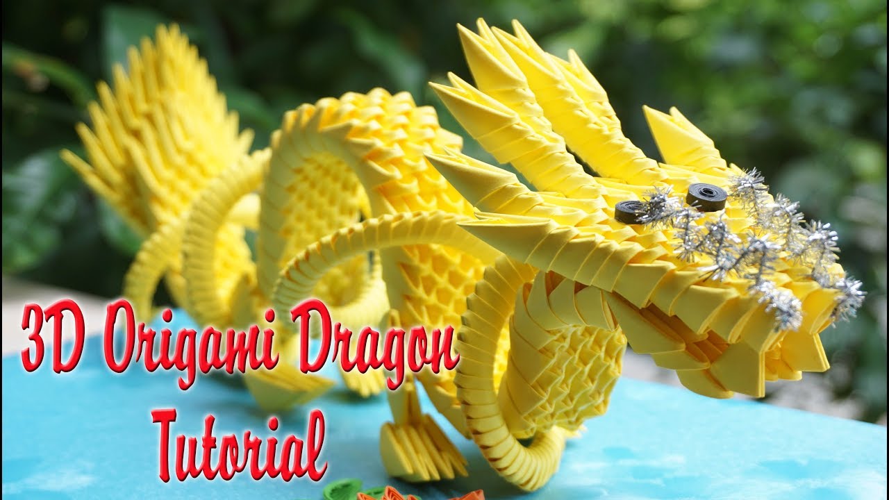 How To Make 3d Origami Chinese Dragon Diy Paper Dragon Tutorial Youtube
