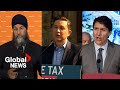 Trudeau accuses Singh of “caving” on carbon pricing to Conservatives