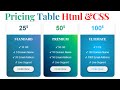 CSS Pricing Table | Responsive Pricing Table Using Html & CSS Coding With Hammad