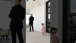 Groom has the biggest surprise during his First Look - Father Daughter Wedding First Looks