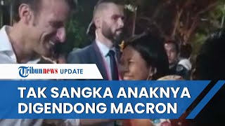 Momen Unik Warga Bali Tak Sangka Anaknya Digendong Presiden Prancis Emmanuel Macron & Ngobrol Bareng