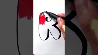 Bubble Letter ‘R’ Drawing in 60 Seconds #bubbleletters #lettering #graffiti #drawing