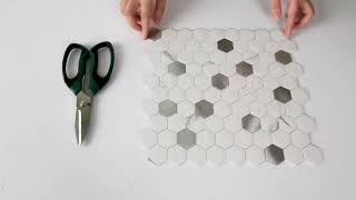 BeNice Peel and Stick Tile Backsplash for Kitchen Hexagon Marble