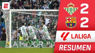 RESUMEN: BETIS y BARCELONA empataron 2-2. GOLAZO de taquito de DIAO sobre la hora | La Liga