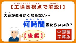 味噌手作りキット よくいただく質問【その49】大豆が柔らかくならない。何時間煮たらいいの？～工場長視点でさらに解説！【後編】中国語字幕版～