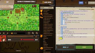 CodeCombat.Python. Return to thornbush farm A