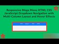 Responsive Mega Menu with HTML, CSS, and JavaScript | Step-by-Step Guide 📂✨
