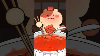 Hamster Tteokbokki Mukbang🍜| Animation ASMR #asmr #foodchallenge #eating #anime #memes #animukbang