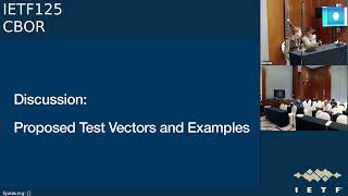IETF 125: Concise Binary Object Representation Maintenance and Extensions (CBOR) 2026-03-16 08:30