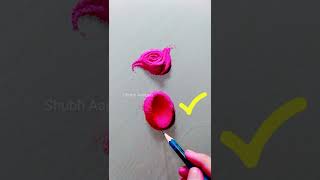 right and easy way to make rose flower rangoli 🌹🥰🌈😇
