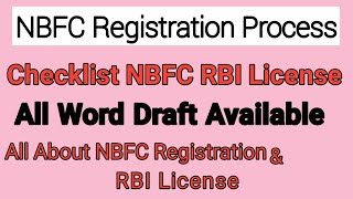 NBFC Registration Process II Checklist of NBFC RBI License II Checklist for NBFC Registration