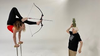 The Most Dangerous Archery Trick Shot of All Time | Ross Smith ft. Sofie Dossi