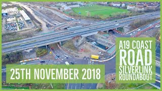 A19 Silverlink Coast Road Roundabout Development Update - 25th November 2018 - 4K Drone Footage