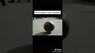 Man mistakes bowling ball for football
